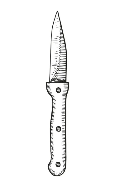 Messer Ikone Vektor Skizze Handzeichnung — Stockvektor