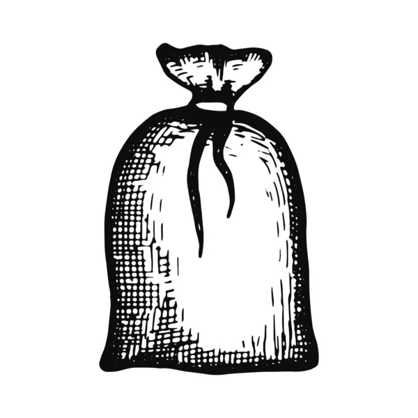 Μεγάλη Τσάντα Χρήματα Αντικείμενο Απομονωμένη Σκίτσο — Διανυσματικό Αρχείο