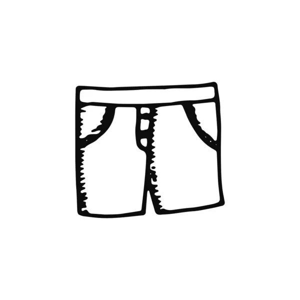Shorts Icon Sketch Isolated Object — Stock Vector