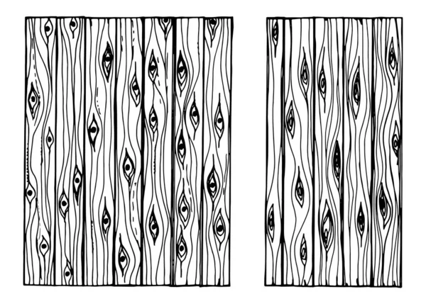 Wood Texture Isolated Hand Drawing Fence Boards — Stock Vector