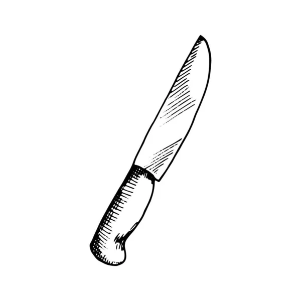 Schizzo Vettore Icona Della Cucina Coltello Disegno Mano — Vettoriale Stock