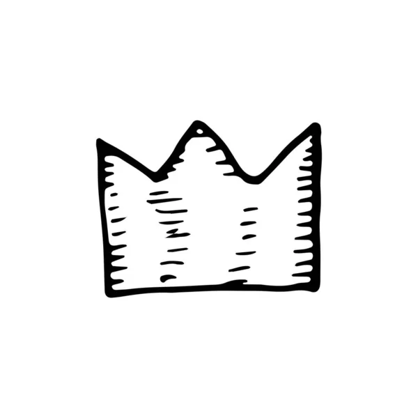 Crown Icon Sketch Isolated Object — Stock Vector