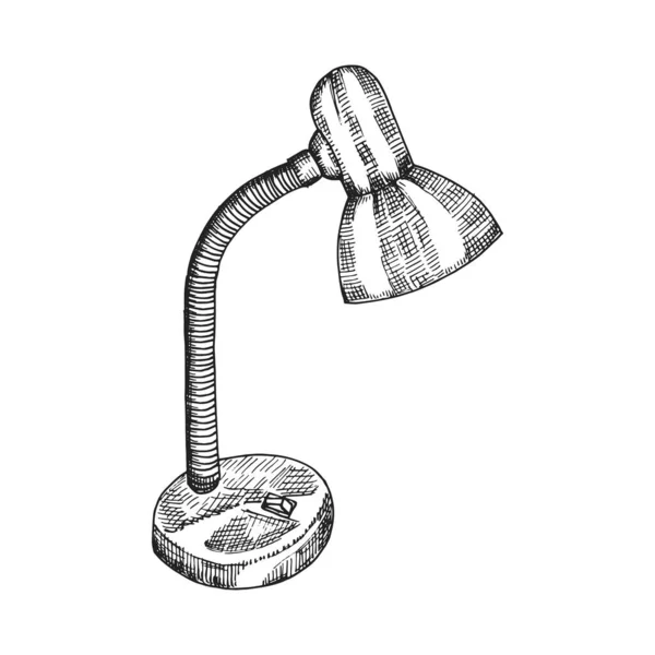 Icône Lampe Bureau Objet Isolé Noir — Image vectorielle