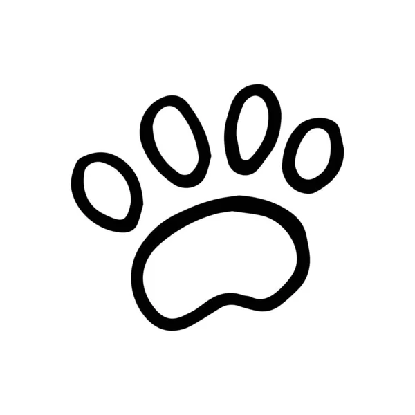 跟踪爪子猫图标 草绘独立对象 — 图库矢量图片