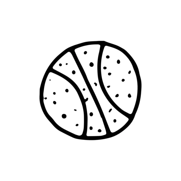 Икона Баскетбола Изолированный Объект Эскиза — стоковый вектор
