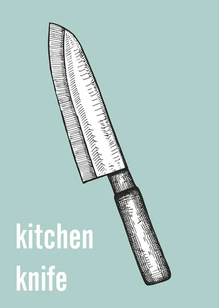 Cuchillo Cocina Icono Vector Boceto Dibujo Mano — Vector de stock