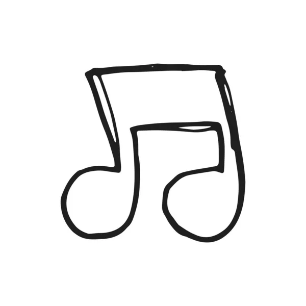 Διάνυσμα Εικονίδιο Μουσική Νότα Σκίτσο Απομονωθεί Λευκό Φόντο — Διανυσματικό Αρχείο
