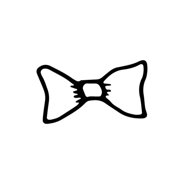 Icono Corbata Mariposa Arco Bosquejo Objeto Aislado — Vector de stock