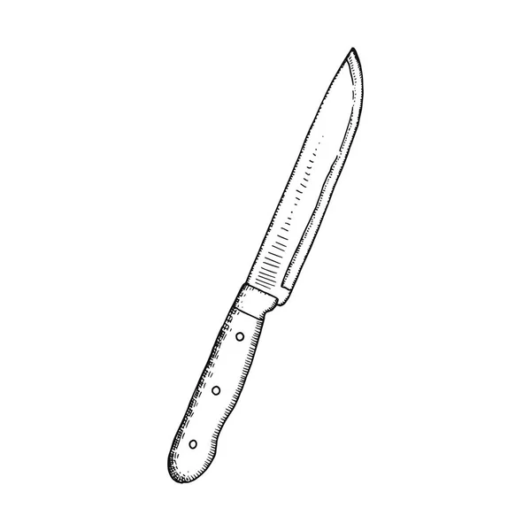 Cuchillo Cocina Icono Vector Boceto Dibujo Mano — Vector de stock