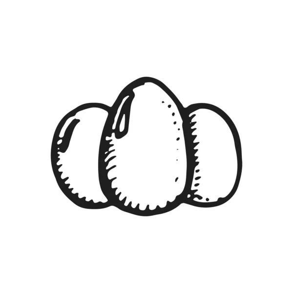 Huevos Icono Vector Boceto Aislado Sobre Fondo Blanco — Vector de stock