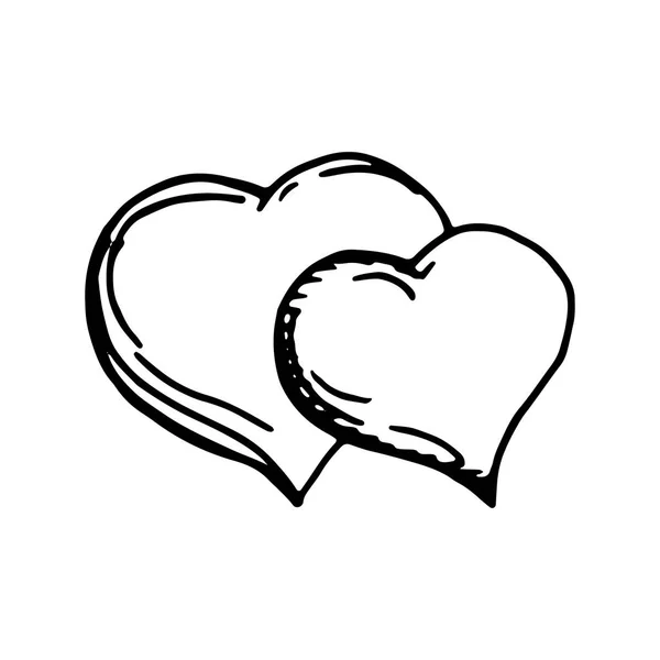 Heart Icon Vector Sketch Isolated — Stock Vector