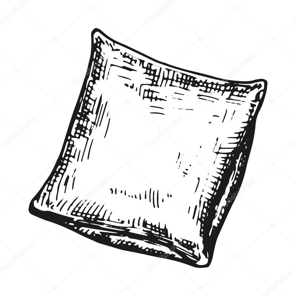 cushion sketch monochrome. isolated on white background.