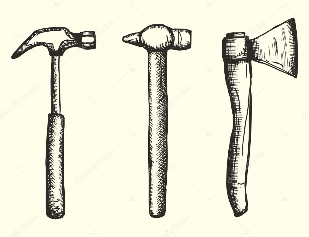 construction tools set, vector, illustration