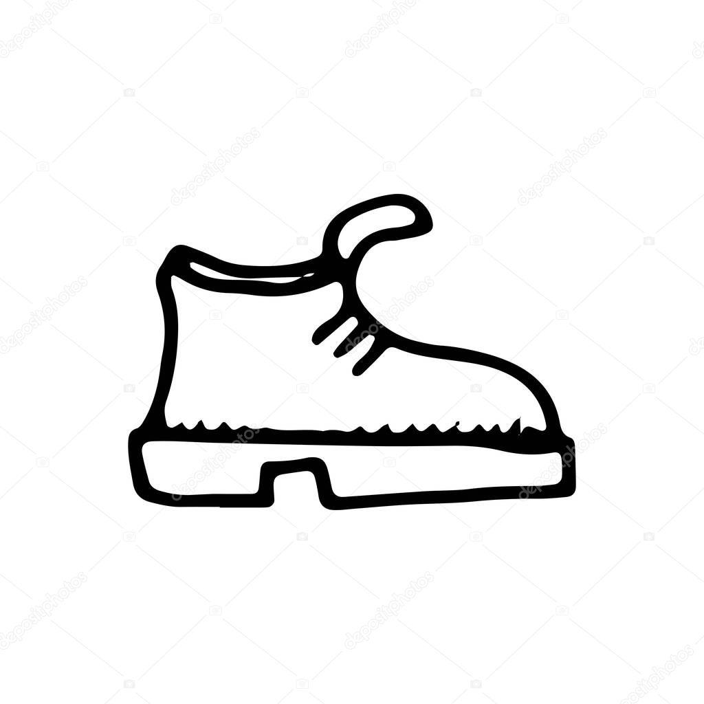boot icon. sketch isolated object.
