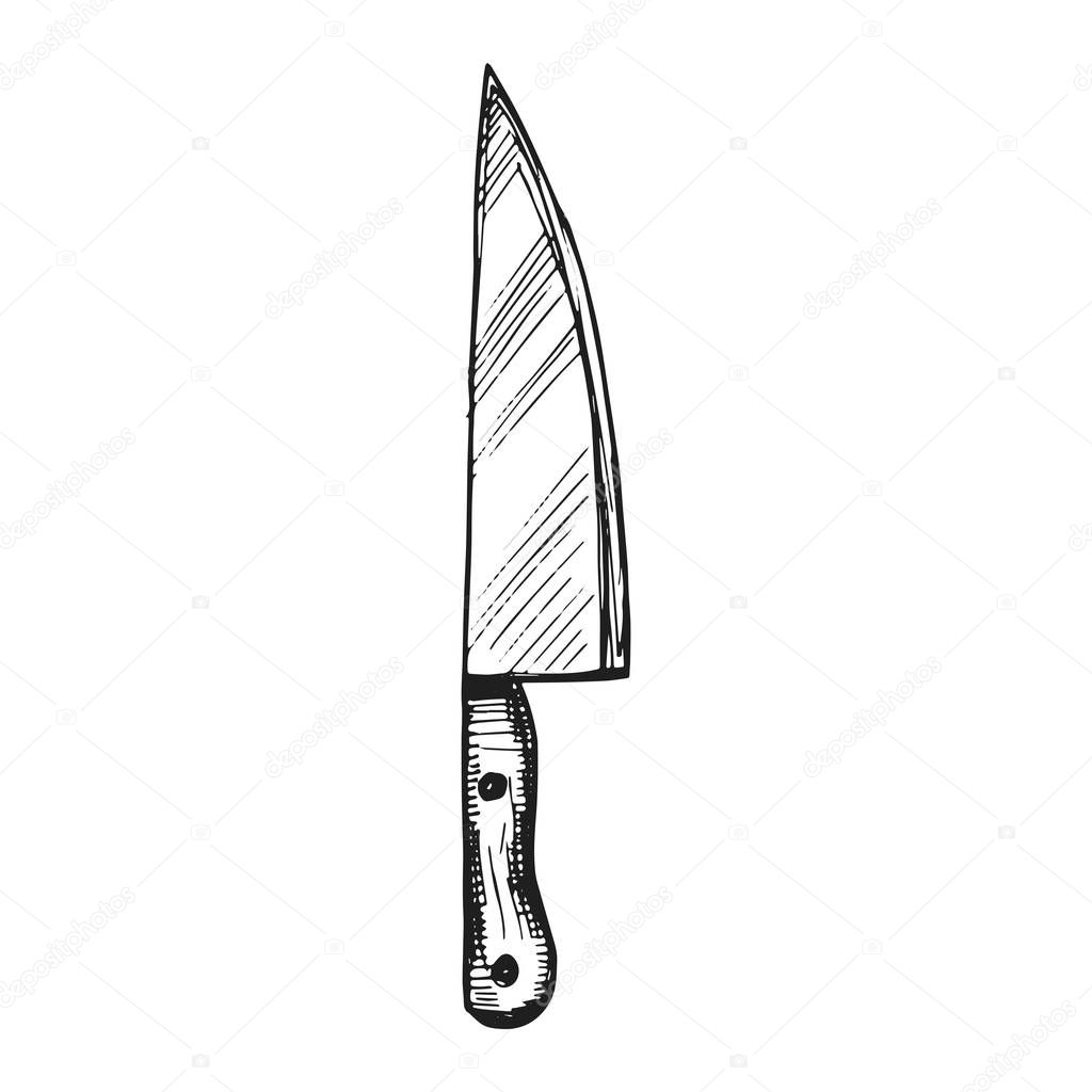 knife kitchen icon vector sketch. hand drawing.