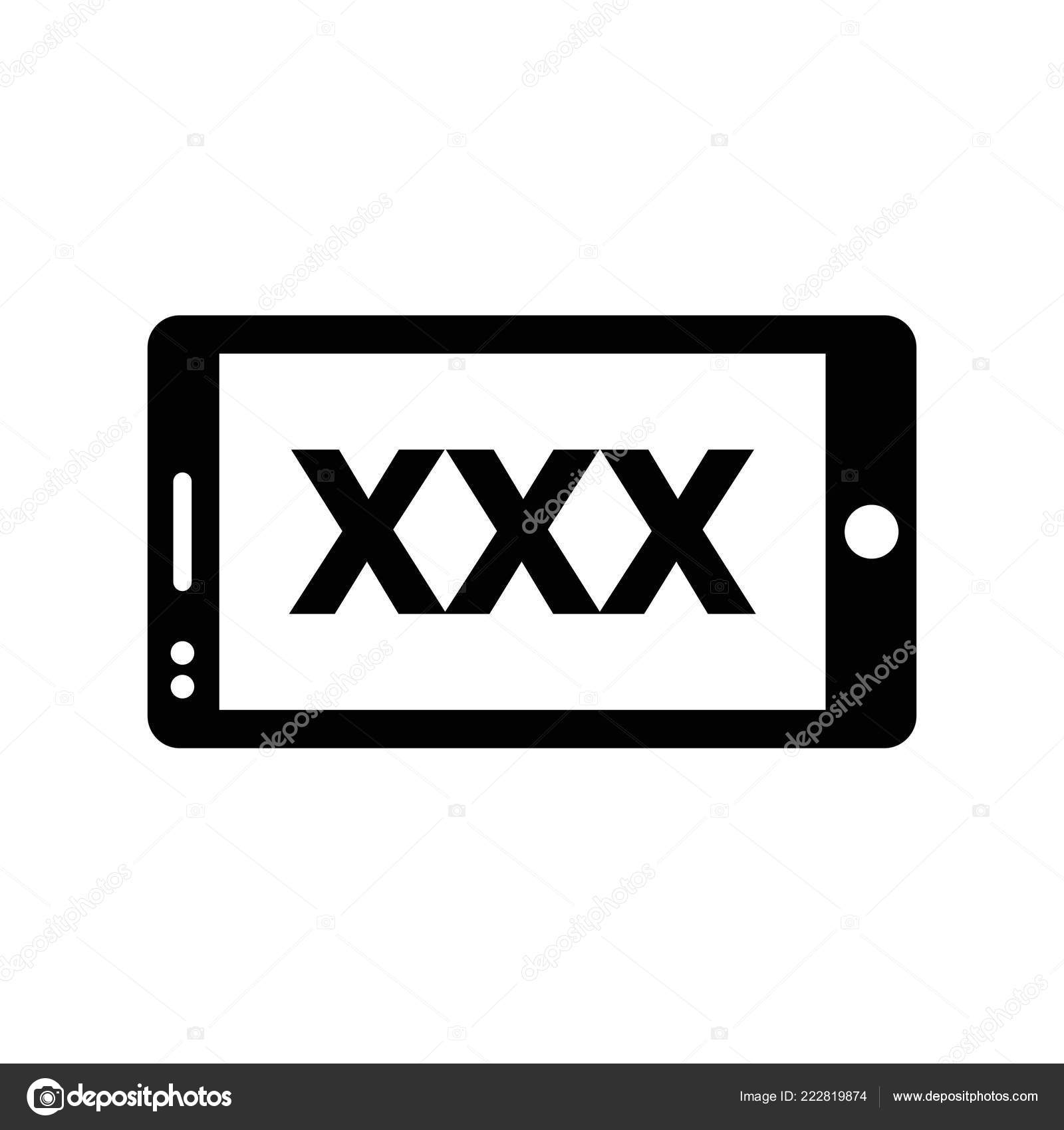 1600px x 1700px - Porn Icon Mobile Symbol Black Isolated â€” Stock Vector ...