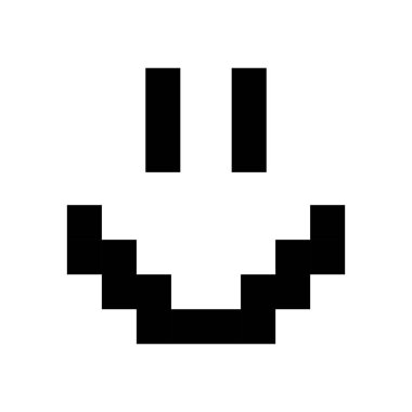 gülen vektör piksel simgesi. Beyaz arka plan üzerinde izole.