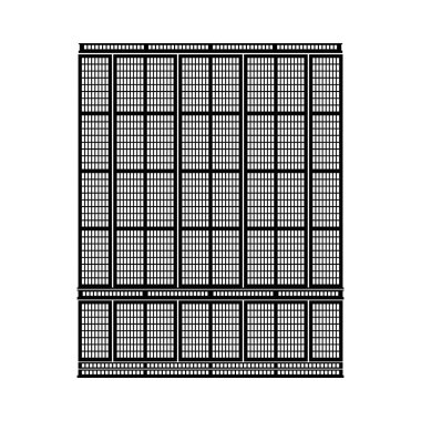 yüksek bina simgesi. izole siyah.