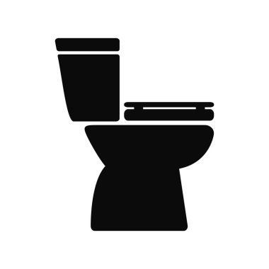 tuvalet seramik simgesi. izole siyah. 