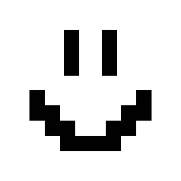 Smiley Vector Pixel Icon Aislado Sobre Fondo Blanco — Archivo Imágenes Vectoriales
