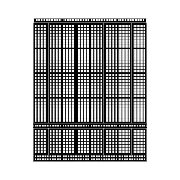 yüksek bina simgesi. izole siyah.