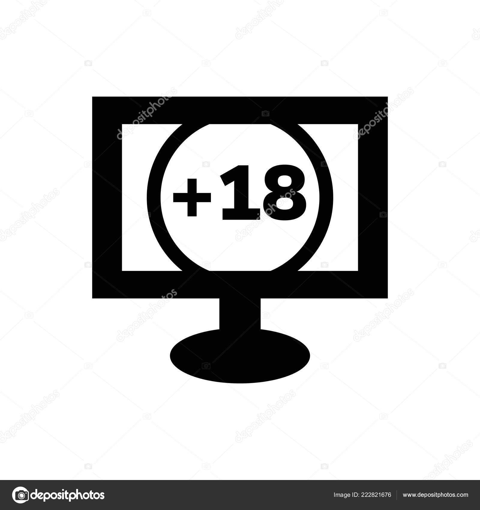 1600px x 1700px - Porn Icon Computer Symbol Black Isolated â€” Stock Vector ...