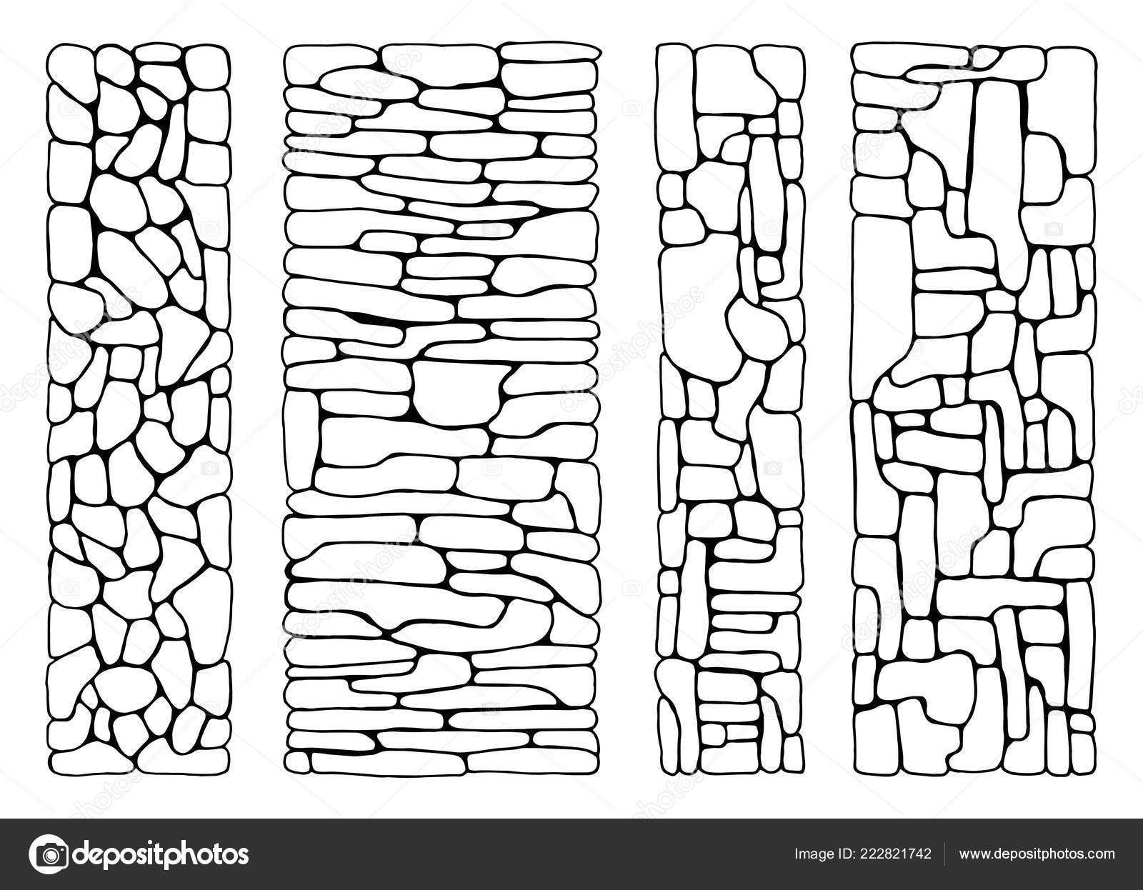 Texture Stones Wall Bricks Set Vector Paved Flat Stone Surfaces Vector Image By C Abree Vector Stock