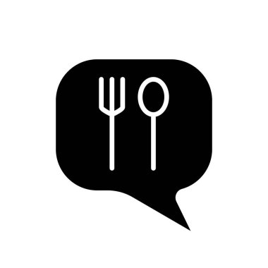 diyalog çatal simgesi. izole.