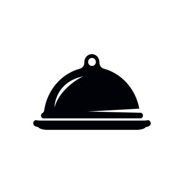 Tepsi-bulaşık simge vektör beyaz arka plan üzerinde siyah.