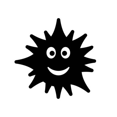 bakteri virüs tıbbi simgesi. izole siyah.