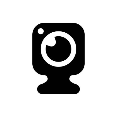 Beyaz arka plan, vektör, illüstrasyon izole kamera düz simgesi