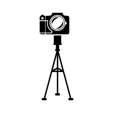 Beyaz arka plan, vektör, illüstrasyon izole kamera düz simgesi