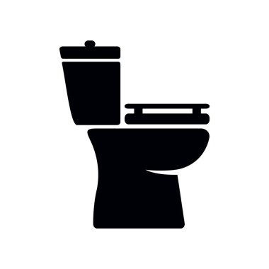 tuvalet seramik simgesi. izole siyah. 