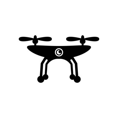 dron beyaz arka plan, vektör, illüstrasyon izole kamera düz simgesi ile