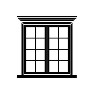 pencere kroki simgesi. yalıtılmış nesne.