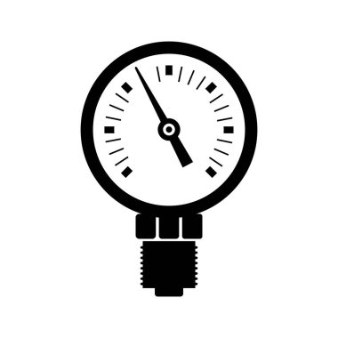 basınç göstergesi sıhhi tesisat simgesi. izole siyah.