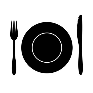 izole nesneleri, handdrawn çatal bıçak takımı