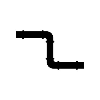 Sıhhi tesisat sıhhi tesisat boru simgesi bükülmüş. izole siyah.