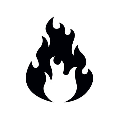 Yangın vektör. Beyaz arka plan üzerinde izole.