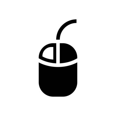 bilgisayar fare düz simgesi beyaz arka plan, vektör, illüstrasyon izole