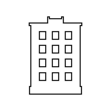 yüksek bina simgesi. izole siyah.