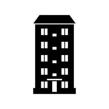 yüksek bina simgesi. izole siyah.