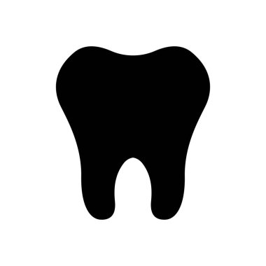 Diş simgesi. siyah beyaz arka plan üzerinde izole.