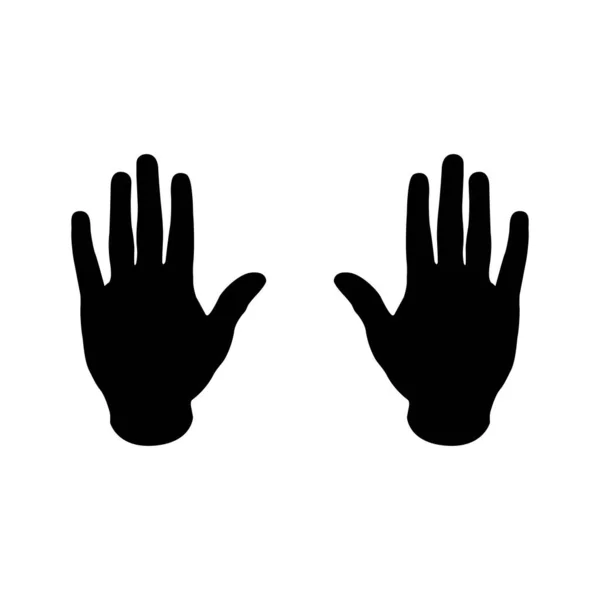 人間の手フラット アイコン白背景 ベクトル イラストに分離 — ストックベクタ