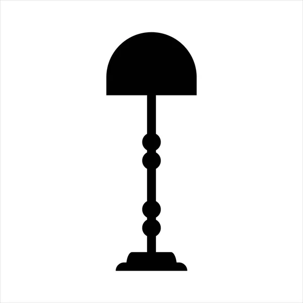 Icône Lampadaire Objet Isolé Noir — Image vectorielle