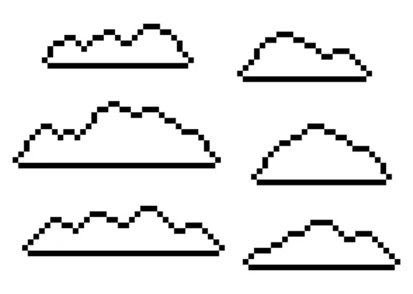 Pixel Nubes Vector Conjunto Aislado — Archivo Imágenes Vectoriales
