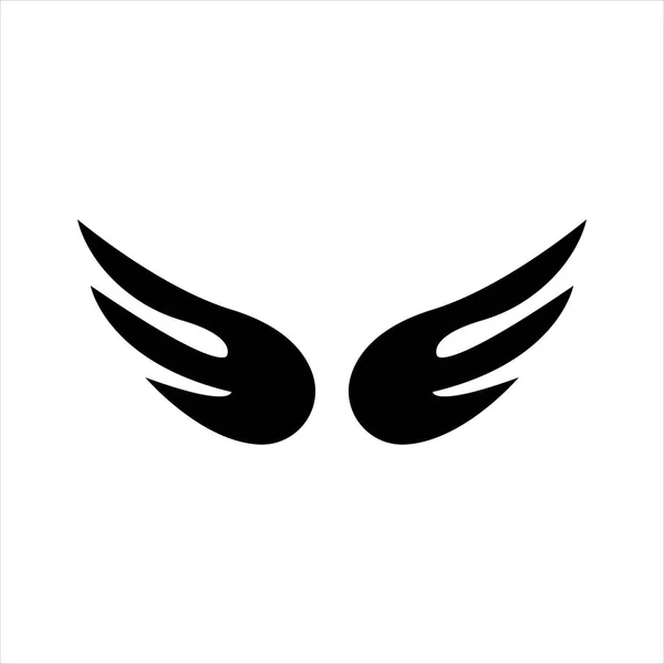 翼のアイコン 黒の孤立したオブジェクト — ストックベクタ