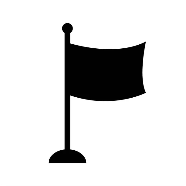 Icono Bandera Objeto Aislado Negro — Vector de stock