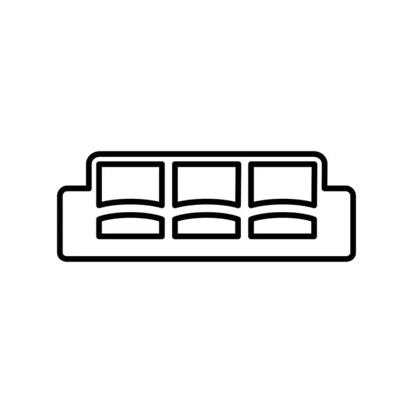 Sofa Ikone Isolierte Objekte Silhouetten — Stockvektor