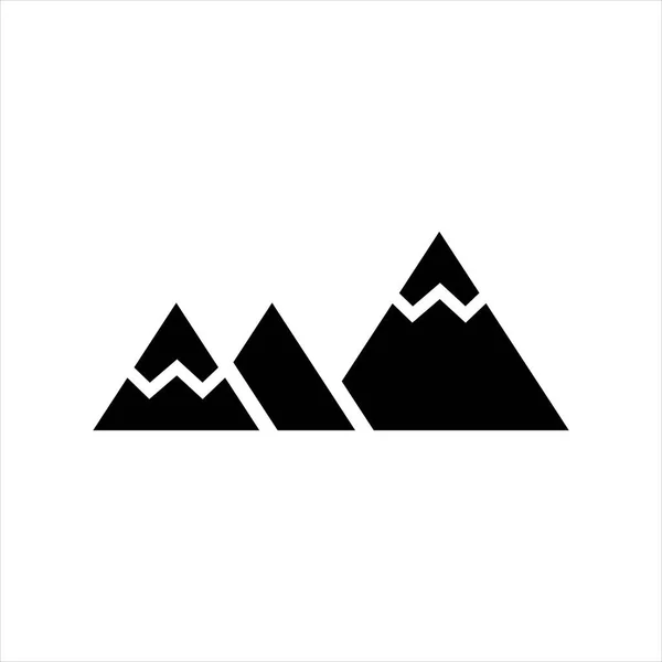 Montanhas Ícone Preto Objeto Isolado — Vetor de Stock